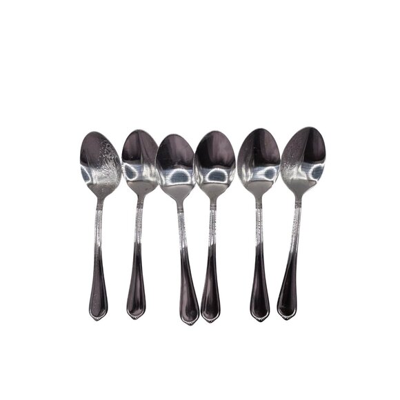 Towle Silver Vienna Stainless Oval Soup Spoon Set Of 6 Glossy Finish flatware - Picture 4 of 4
